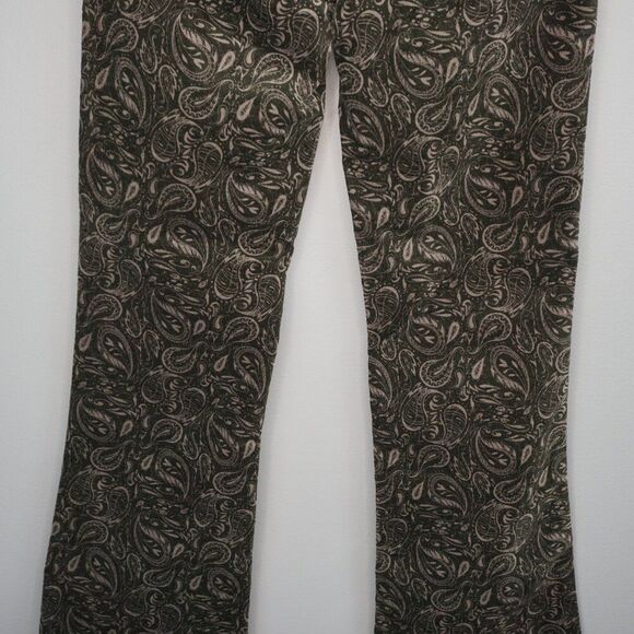 New AG The Quinne Crop High Rise Kick Flare Velvet Pant in Gallant Paisley sz 23 - Picture 12 of 15